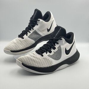 Nike Air Precision 2 Mens 8.5 White Black AA7069-100 Basketball Good Cond